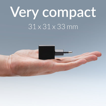 Mobilize Wall Charger Usb-C 20W With Pd/Pps + Usb-C Nylon Cable 1.2M Black