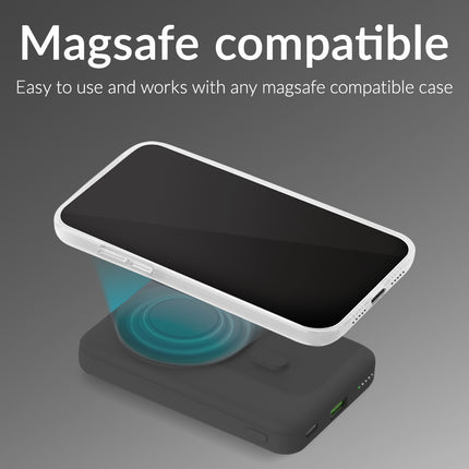Mobilize Magnetic Wireless Magsafe Compatible Pd Stand Power Bank 10000Mah 15W Black
