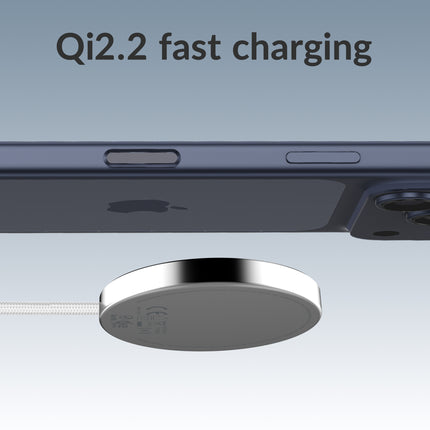 Mobilize Magnetic Wireless Charger Magsafe Compatible 25W Qi2.2 White Aluminium