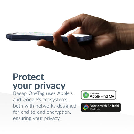 Beeep Onetag Apple Find My & Android Tracker - Anti-Loss Tsa Approved Smartlock - Black