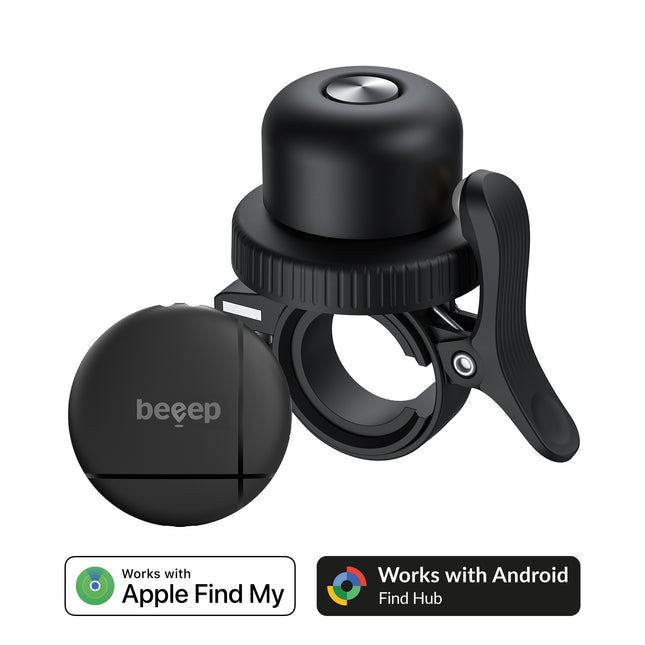 Beeep Onetag Apple Find My & Android Tracker Black & Bicycle Bell