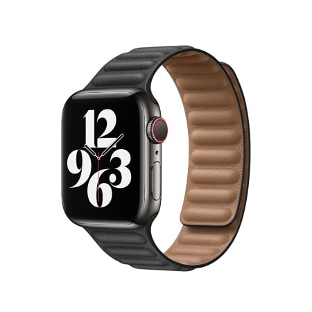 Apple Leren Bandje Zwart 44mm (M/L)