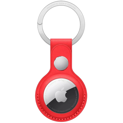 Apple AirTag Keychain Leather Red