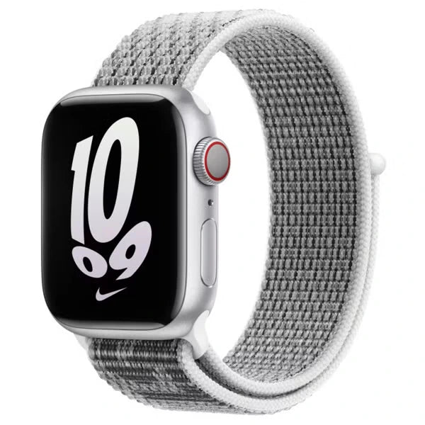 Apple Nike Sport Loop voor Apple Watch 41 mm – Summit Wit/Zwart