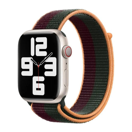 Apple watch sport band met klittenband | Donker rood & groen