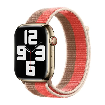 Apple watch sport band met klittenband | roze | beige