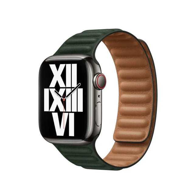 Apple Watch Leren Schakelband 45 mm – groen