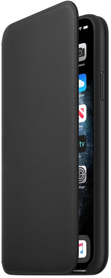Apple iPhone 11 pro max leren folio - zwart
