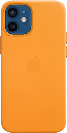 Iphone 12 mini leather phone case orange/yellow