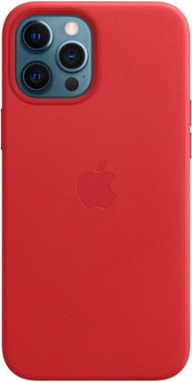 Apple iPhone 12 pro max leren hoesje - rood