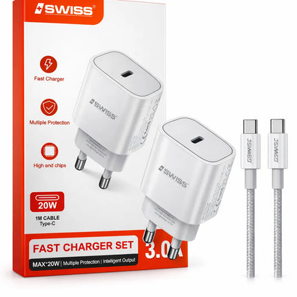 Usb-c oplader set inclusief oplader en kabel