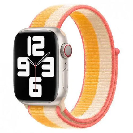 Apple watch sport band in kleur geel en  wit